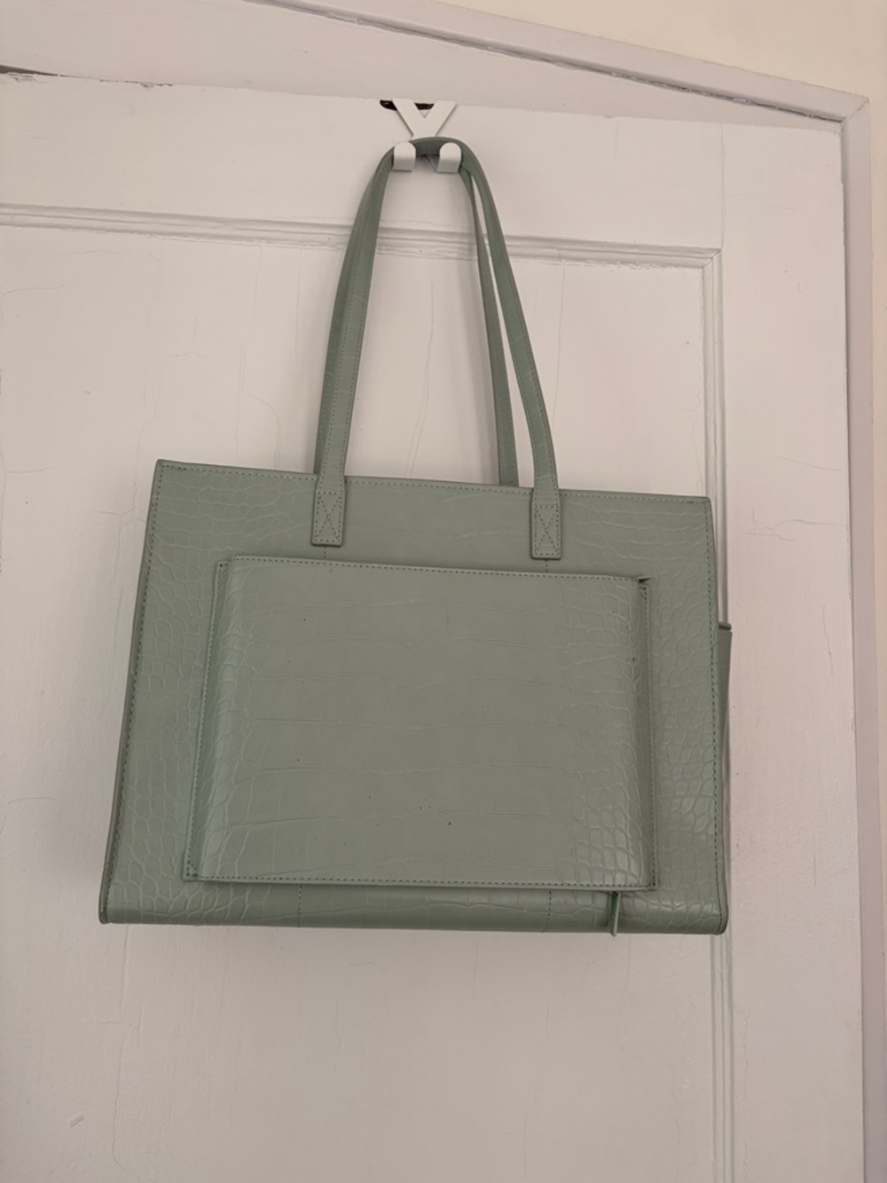 BEIS Slate Croc-Embossed Tote